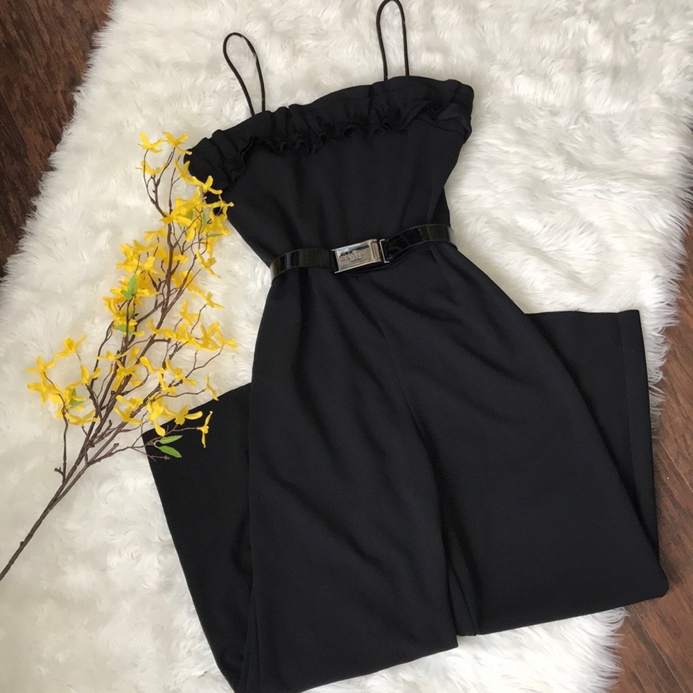 Zara Black Ruffle Jumpsuit